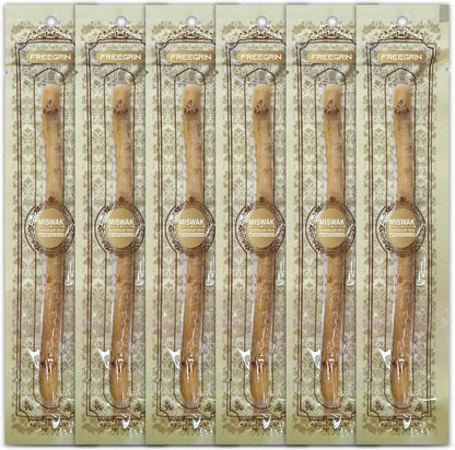 Miswak Sticks for Teeth Pack of 6 - Vacuum Sealed Traditional Sewak Natural Miswak Toothbrush - for Healthy Teeths,Gums and Fresh Breath