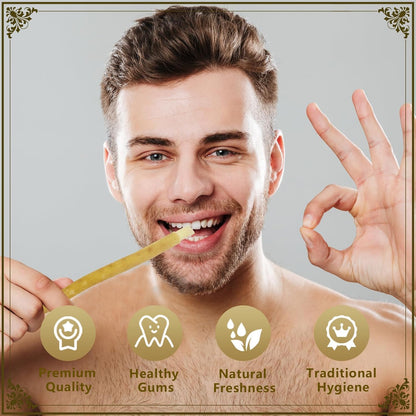 Miswak Sticks for Teeth Pack of 6 - Vacuum Sealed Traditional Sewak Natural Miswak Toothbrush - for Healthy Teeths,Gums and Fresh Breath
