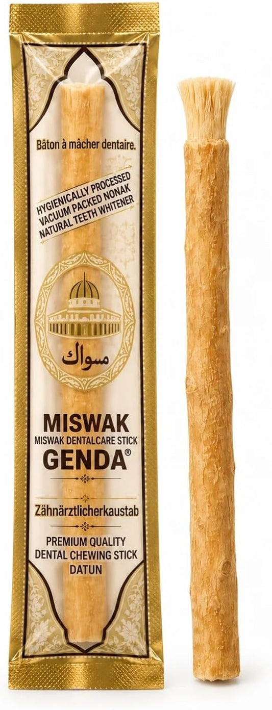 Miswak Sticks for Teeth | Sewak Natural Toothbrush | Siwak Organic Wooden Tooth Brush Oral Teeth Whitener with Holder | Vacuum Sealed مسواك by  (1 Pack)